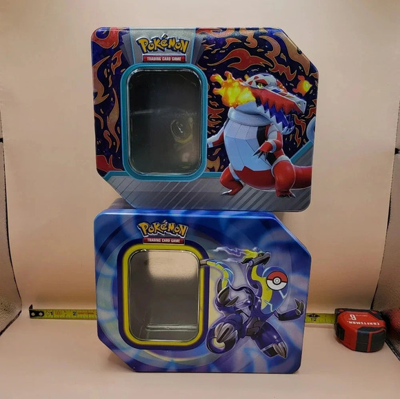 2 Pokemon Trading Card Game Empty Tin Containers Nintendo Storage Pikachu - Picture 1 of 4